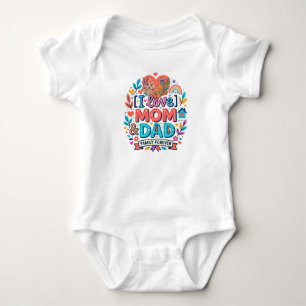I Love Mum & Dad (Family Gift) Announce Pregnancy Baby Bodysuit