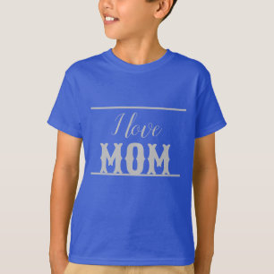 I love Mum deep royal kids boy T-Shirt