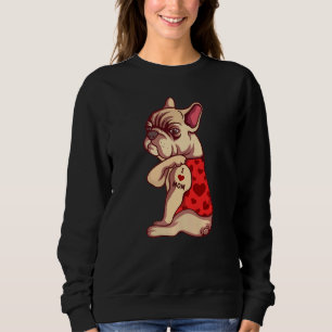 I Love Mum Dog Tattoo English Bulldog  French Bull Sweatshirt