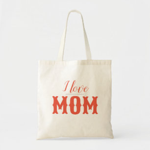 I love Mum orange red Tote Bag