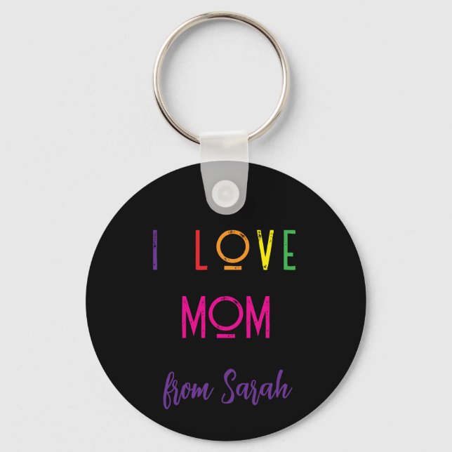 i love Mum photo Key Ring (Front)