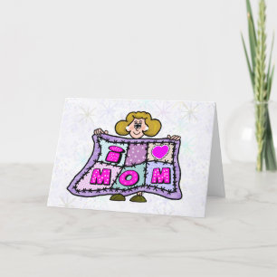 I Love Mum Quilt Greeting Card