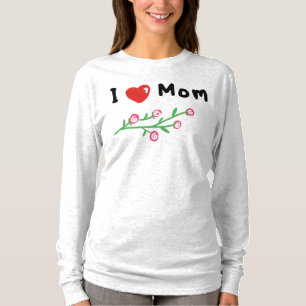 I Love Mum Simple Hand-drawn Long-Sleeved T-shirts