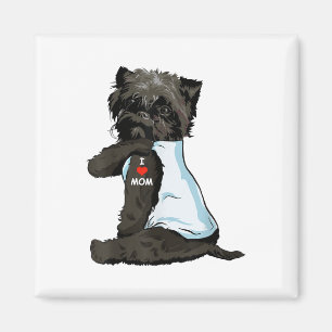 I Love Mum Tattoo Affenpinscher Mum Dog Lover Wome Magnet