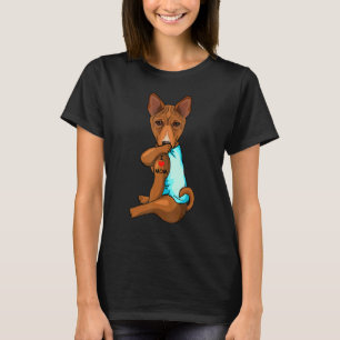 I Love Mum Tattoo Basenji Mum Dog  Women T-Shirt