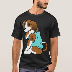 I Love Mum Tattoo Basset Hound Funny Mother's Day T-Shirt
