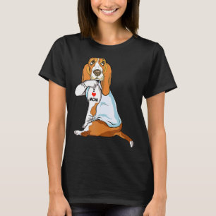 I Love Mum Tattoo Basset Hound Mum Dog  Women 1 T-Shirt