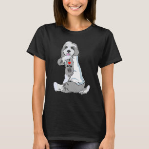 I Love Mum Tattoo Bearded Collie Mum Dog Women T-Shirt