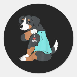 I Love Mum Tattoo Bernese Mountain Dog Funny Mothe Classic Round Sticker