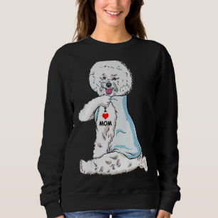 I Love Mum Tattoo Bichon Frise Mum Dog Women Sweatshirt