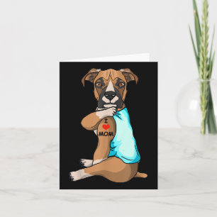 I Love Mum Tattoo Boxer Mum Dog Lover Women Card
