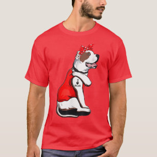 I Love Mum Tattoo Bulldog Dog Lover Women Gifts Bu T-Shirt