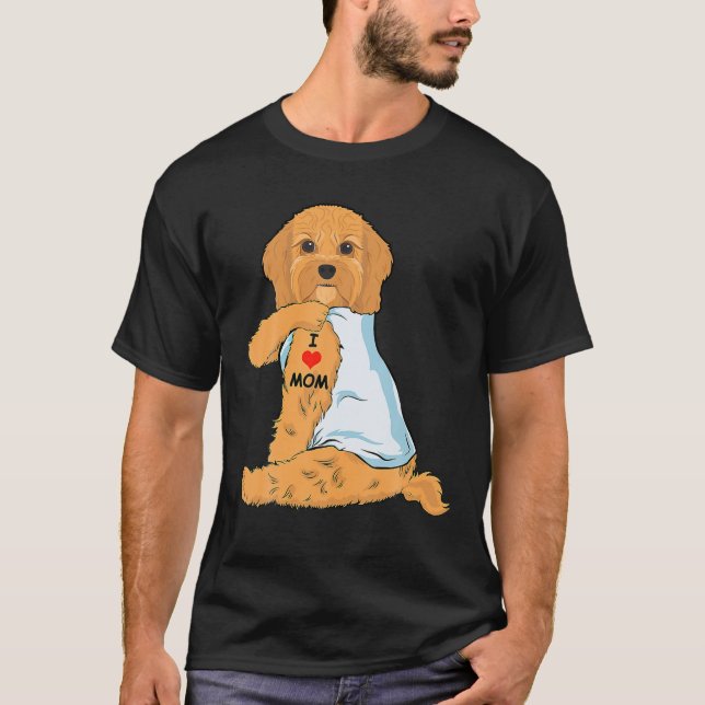 I Love Mum Tattoo Cavoodle Mum Dog Lover Women T-Shirt (Front)