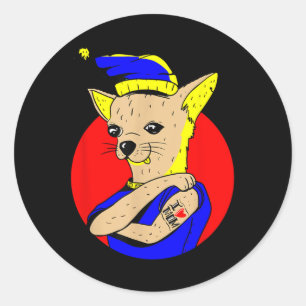 I Love Mum Tattoo Chihuahua Dog Mum Cute Mothers D Classic Round Sticker