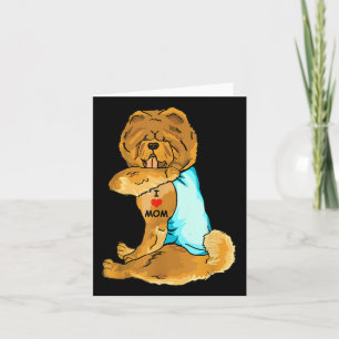 I Love Mum Tattoo Chow Chow Mum Dog Lover Women  Card
