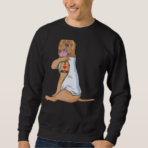 I Love Mum Tattoo Dogue De Bordeaux Mum Dog Women Sweatshirt