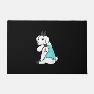 I Love Mum Tattoo Goat Funny Mors Day Pet Doormat