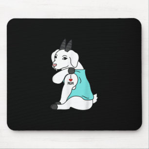 I Love Mum Tattoo Goat Funny Mors Day Pet Mouse Mat