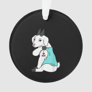 I Love Mum Tattoo Goat Funny Mors Day Pet Ornament