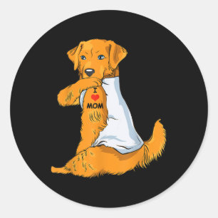I Love Mum Tattoo Golden Retriever Mum Dog Lover W Classic Round Sticker