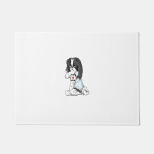 I Love Mum Tattoo Japanese Chin Mum Dog Lover Wome Doormat
