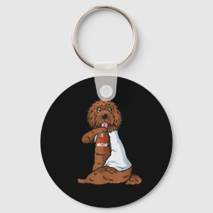 I Love Mum Tattoo Labradoodle Mum Dog Lover Women Key Ring