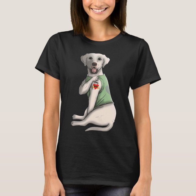 I Love Mum Tattoo Labrador Mum Mother S Day T-Shirt (Front)