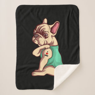 I Love Mum Tattoo Lover Funny French Bulldog Gift Sherpa Blanket