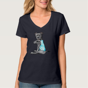 I Love Mum Tattoo Pitbull Dog Lover Women Gift Pit T-Shirt