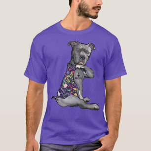 I Love Mum Tattoo Pitbull Dog Lover Women Gifts Do T-Shirt