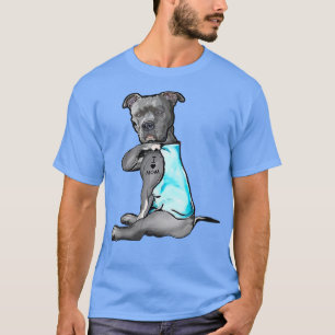 I Love Mum Tattoo Pitbull Dog Lover Women Mother's T-Shirt