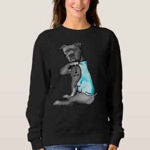 I Love Mum Tattoo Pitbull Dog Lover Women Pitbull  Sweatshirt