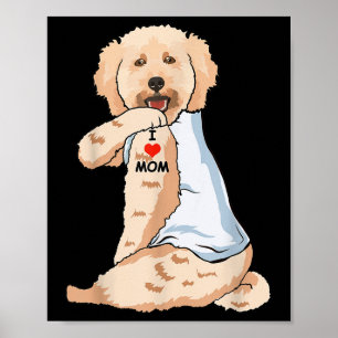 I Love Mum Tattoo Poodle Mum Dog Lover Women  Poster