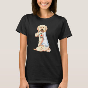 I Love Mum Tattoo Poodle Mum Dog Women T-Shirt