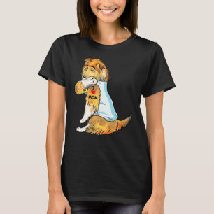 I Love Mum Tattoo Shetland Sheepdog Mum Dog Women T-Shirt