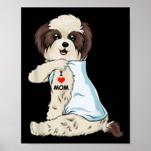 I Love Mum Tattoo Shih Tzu Mum Dog Lover Women  Poster