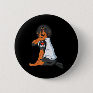 I Love Mum Tattoo Tibetan Mastiff Mum Dog Lover Wo 6 Cm Round Badge