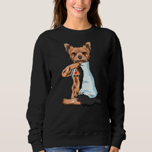 I Love Mum Tattoo Yorkshire Terrier Mum Dog Women Sweatshirt
