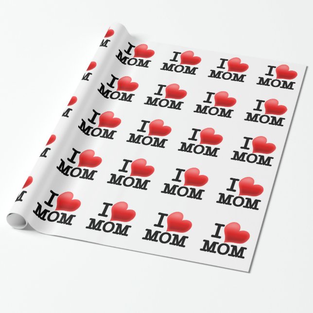 I Love Mum Wrapping Paper (Unrolled)