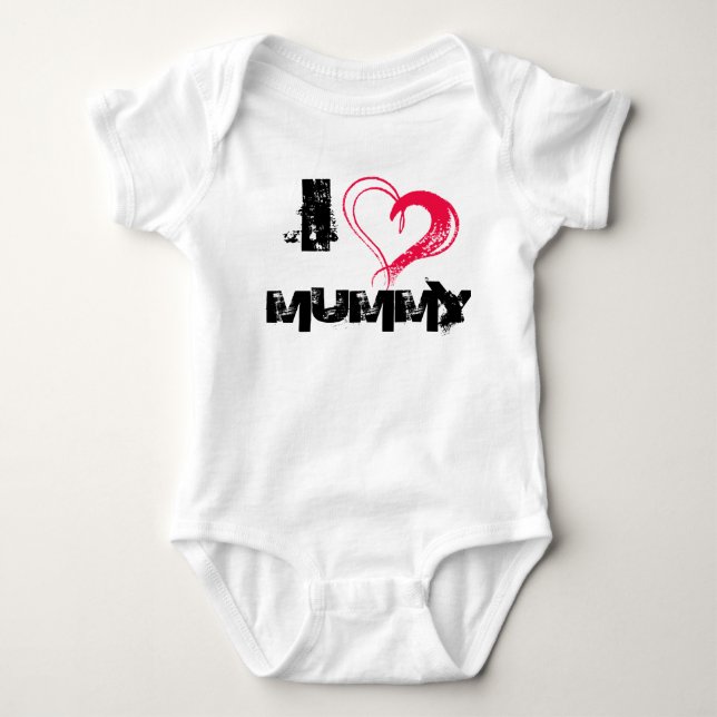 I Love mummy Baby Bodysuit (Front)