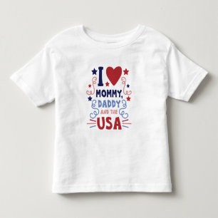 I Love Mummy Daddy And The USA Toddler T-Shirt