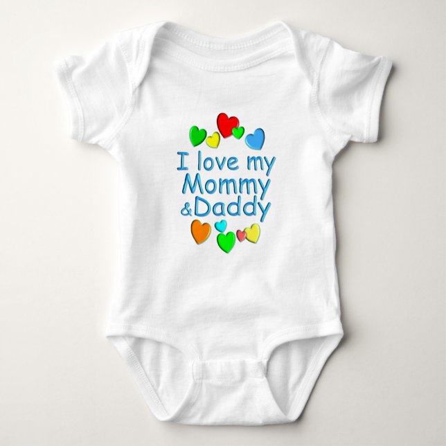 I Love Mummy & Daddy Baby Bodysuit (Front)