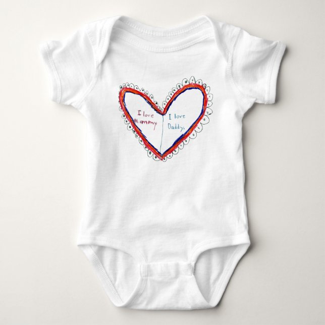 I Love Mummy & Daddy Baby Bodysuit (Front)