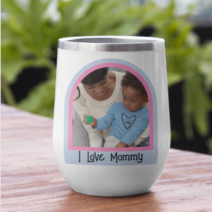 I Love Mummy Family Photo Water Bottle