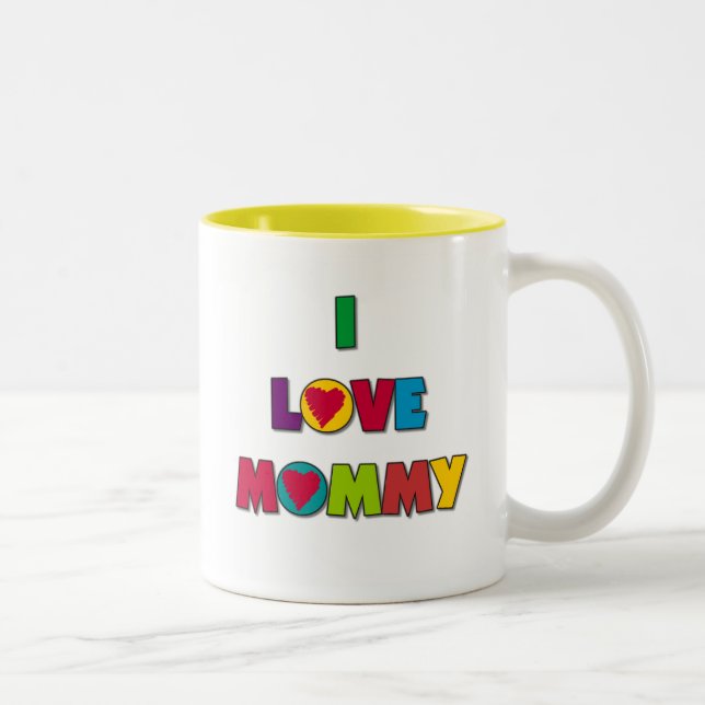 I Love Mummy T-shirts and Gifts Two-Tone Coffee Mug (Right)