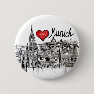 I love Munich 6 Cm Round Badge