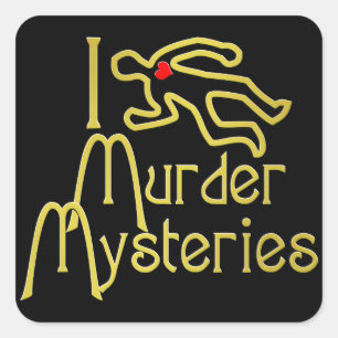 I Love Murder Mysteries Square Sticker