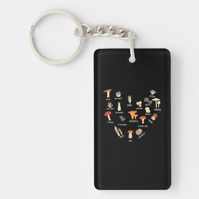 I Love Mushrooms Key Ring (Front)