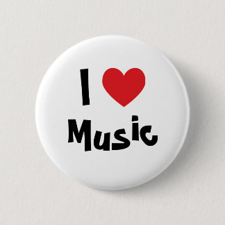 I Love Music 6 Cm Round Badge