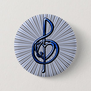I Love Music 6 Cm Round Badge